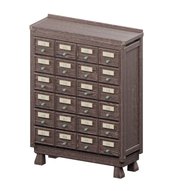 Apothecary Drawer Cabinet actual 3D model render