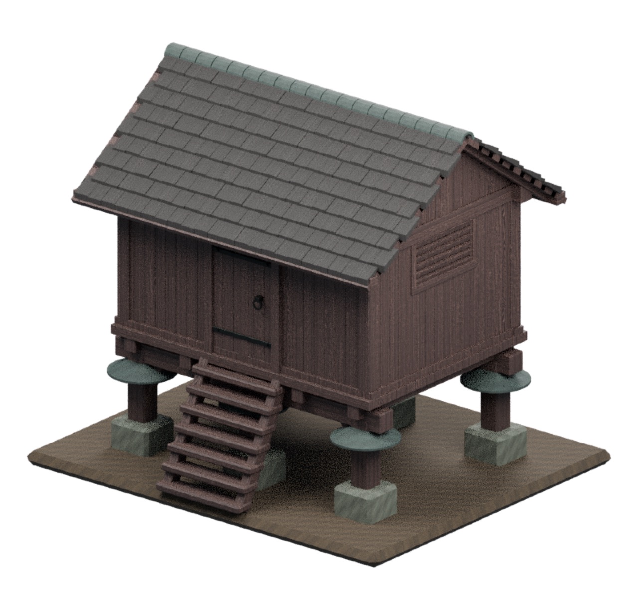 Raised Moisture-Proof Granary full model preview