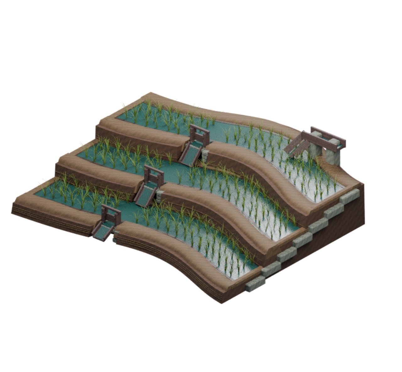 Irrigated Rice Terrace Cut full model preview