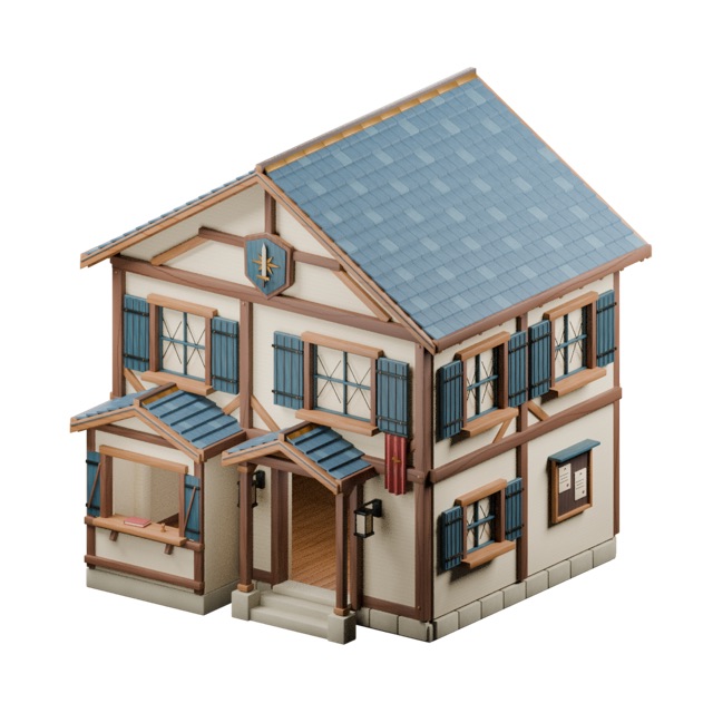 Adventurer Guild House actual 3D model render