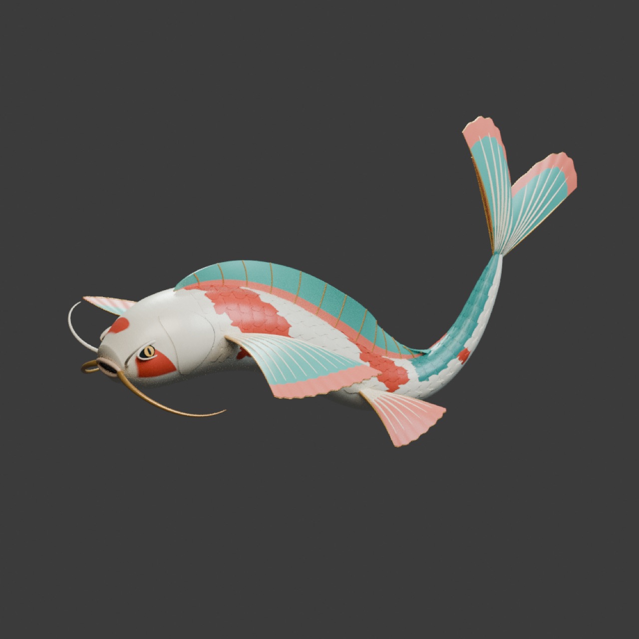 Flying Koi Wyrm full model preview