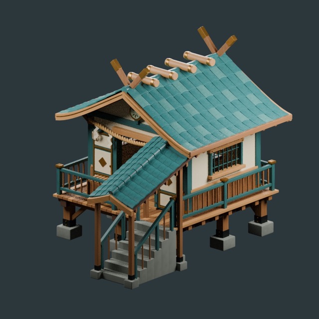 Hillside Shrine Hall actual 3D model render