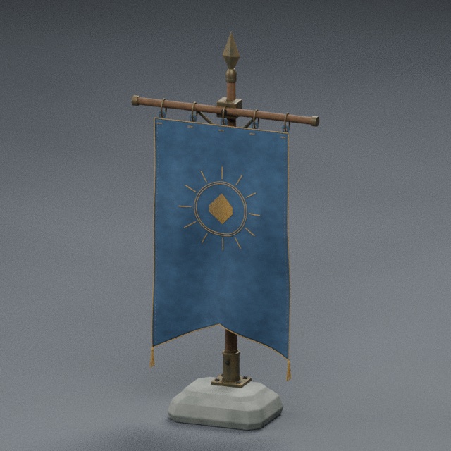 Banner Stand actual 3D model render