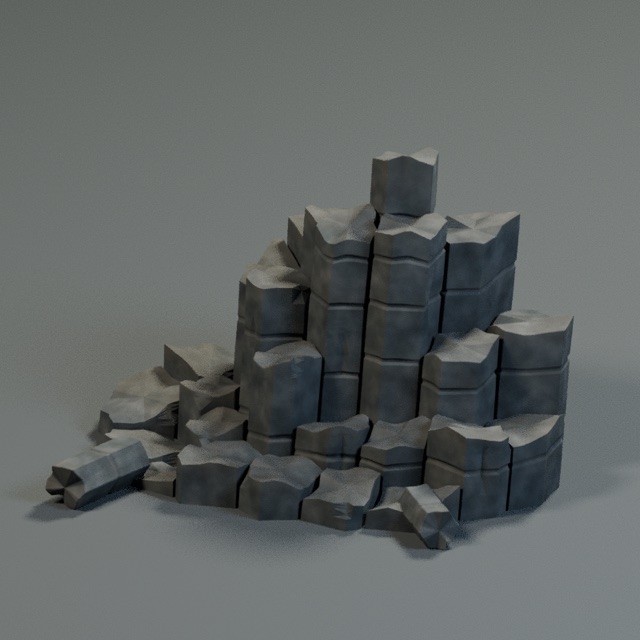 Basalt Columns actual 3D model render