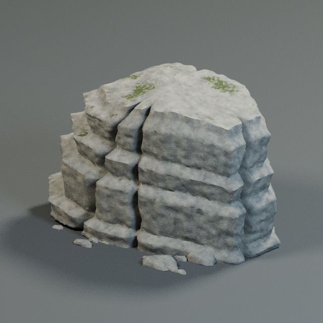 Cliff Outcrop actual 3D model render