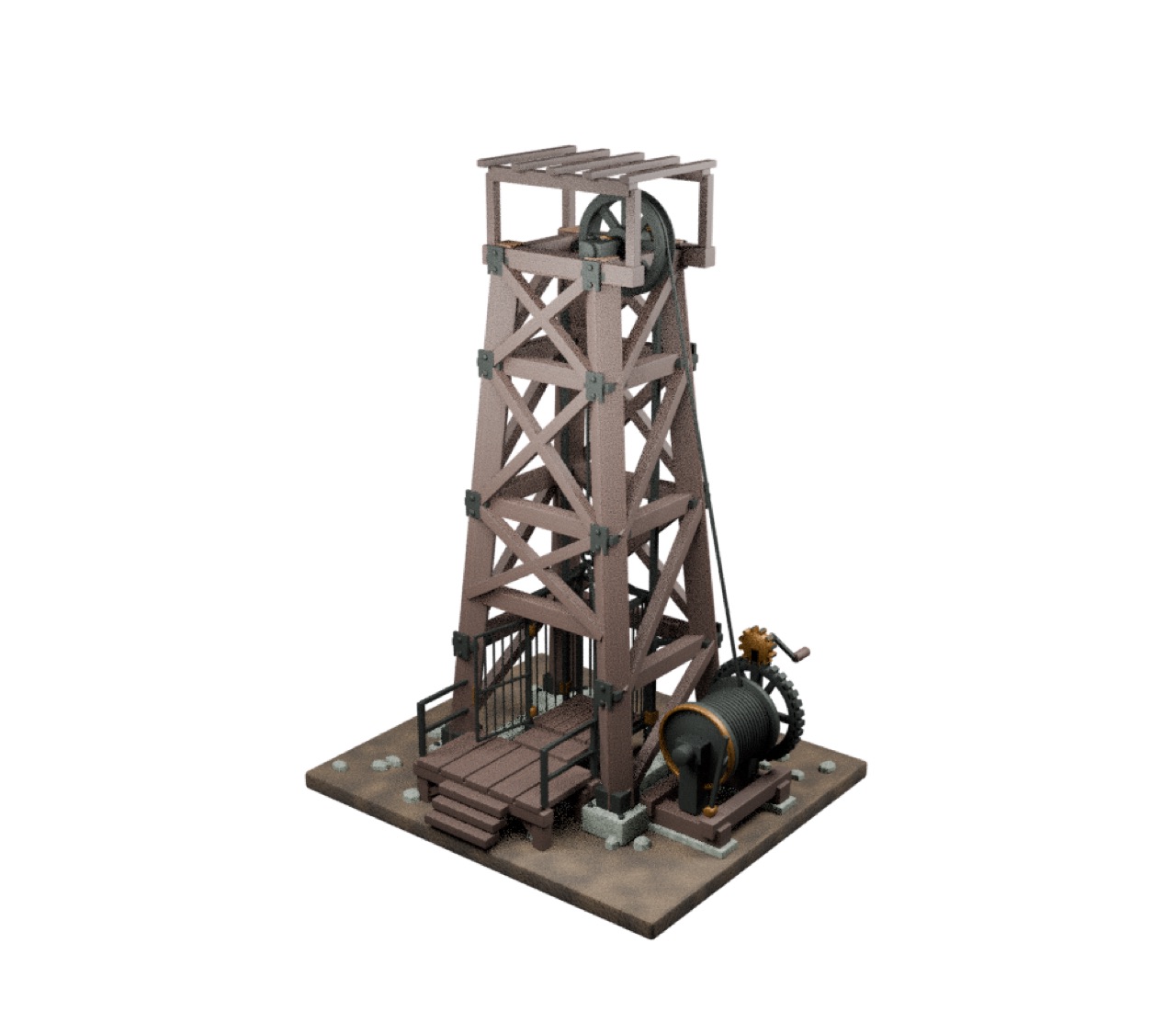 Gesamtansicht: Zwergischer Förderturm