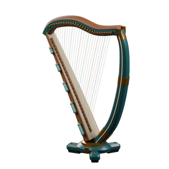 Moonwake Resonant Crystal Harp actual 3D model render