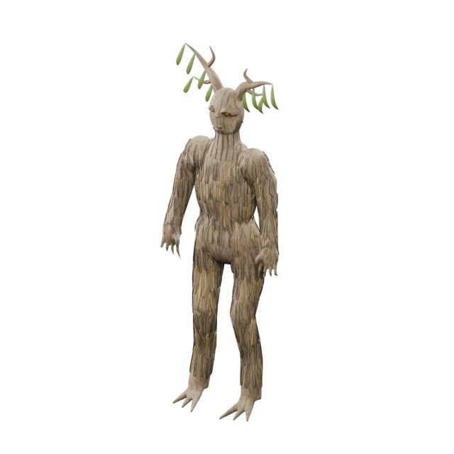 Willow Bark Dryad actual 3D model render