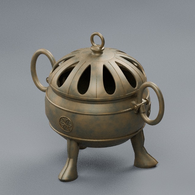 Incense Burner actual 3D model render