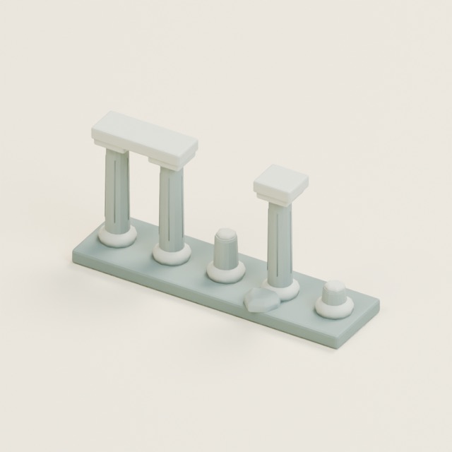 Gerenderte Vorschau des tatsächlichen 3D-Modells: Zerbrochene Kolonnade