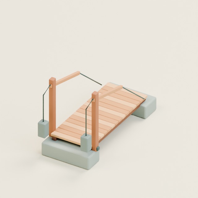 Counterweight Drawbridge actual 3D model render