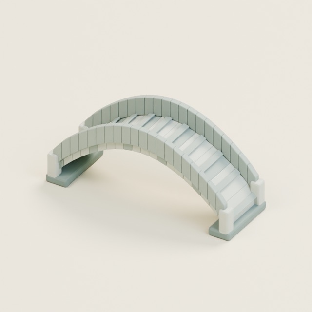 Humpback Stone Bridge actual 3D model render