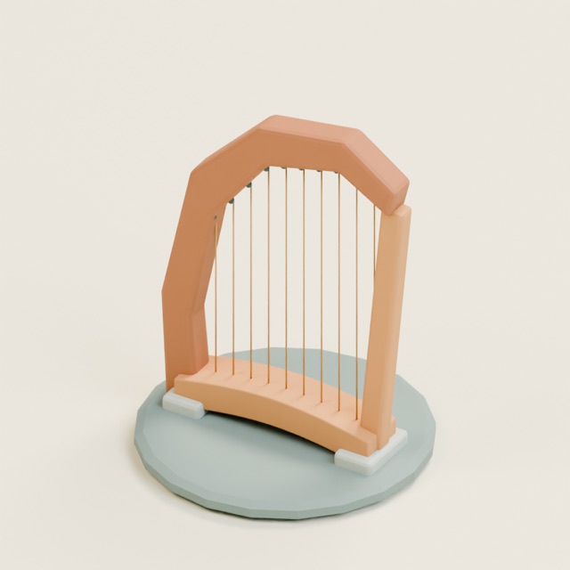 Mountain Wind Harp actual 3D model render