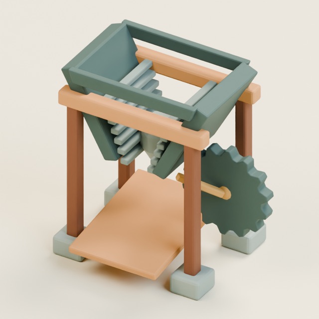 Ore Jaw Crusher actual 3D model render