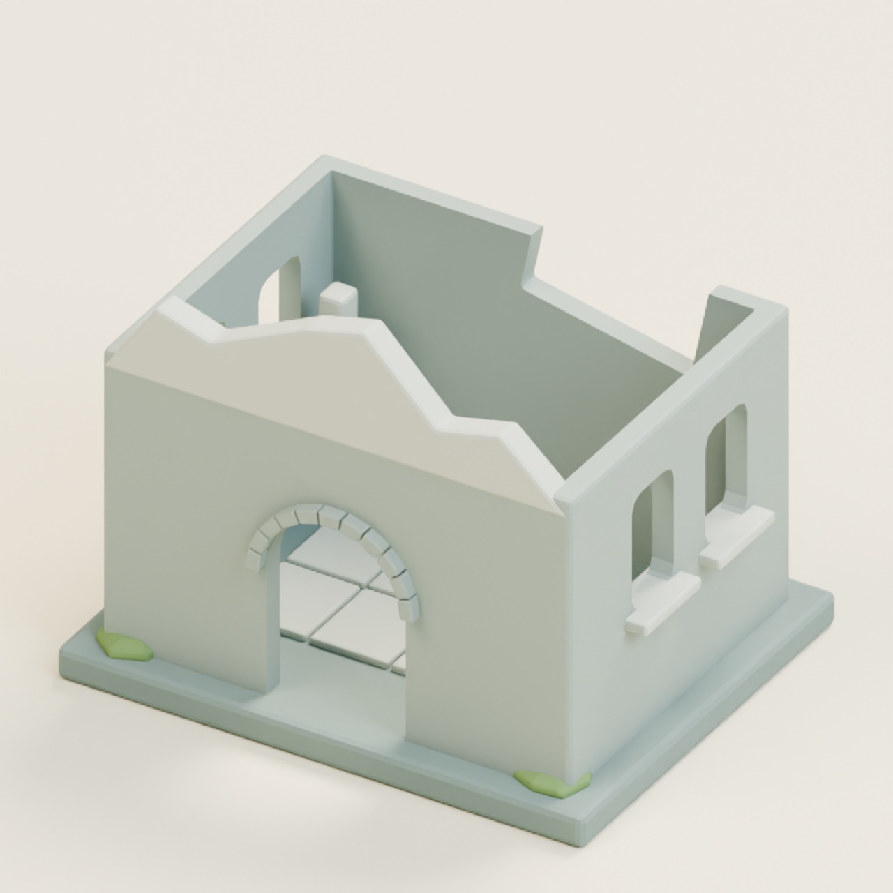 Roofless Chapel full model preview