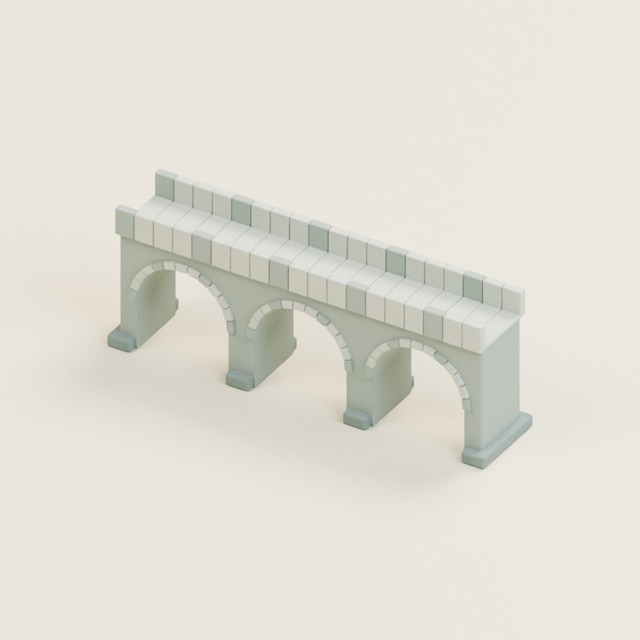 Three-Span Viaduct actual 3D model render