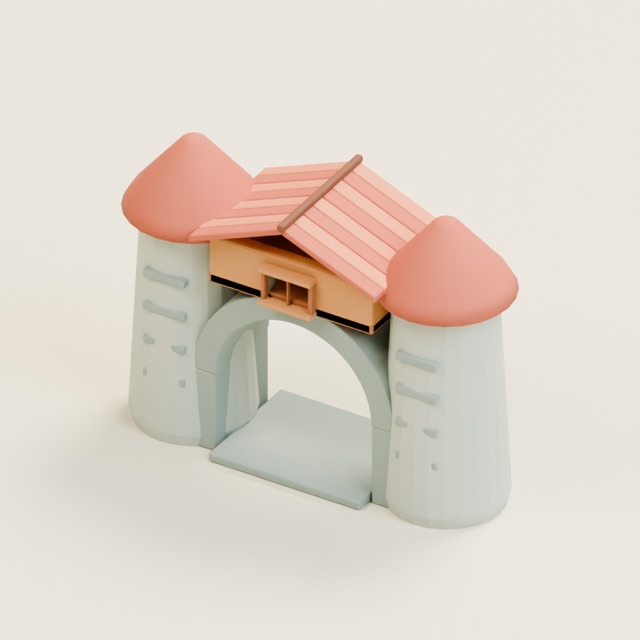 Twin-Tower Gatehouse actual 3D model render