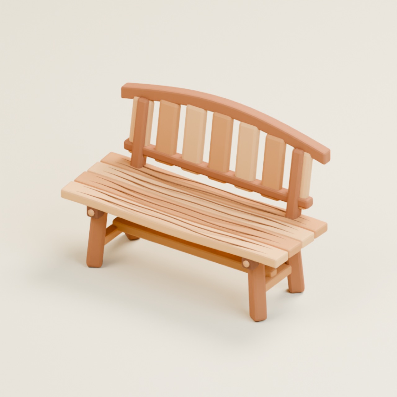 Bowed-Back Bench full model preview