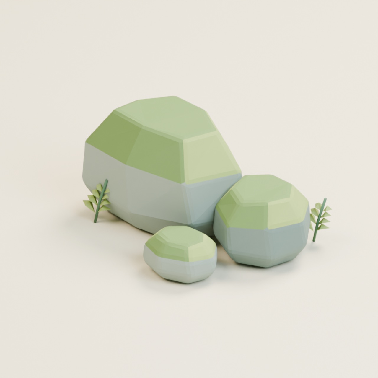 Mossy Stone Trio full model preview