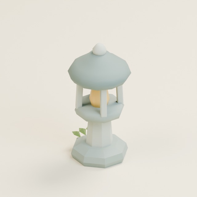Wayside Stone Lantern actual 3D model render
