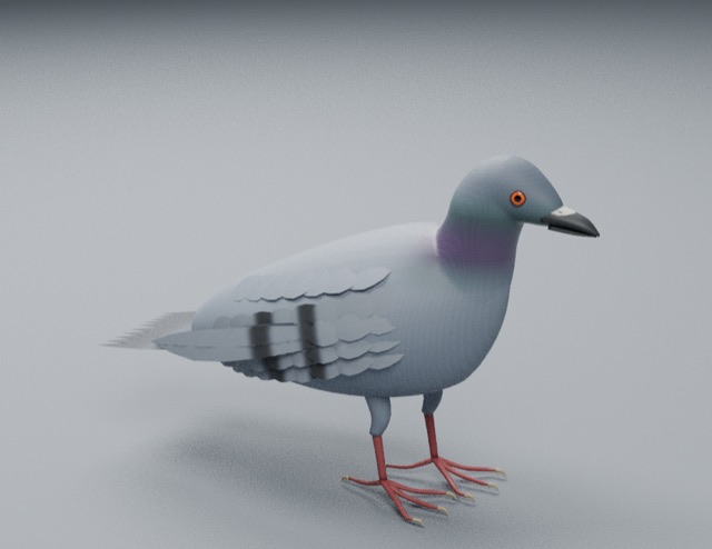 City Pigeon actual 3D model render
