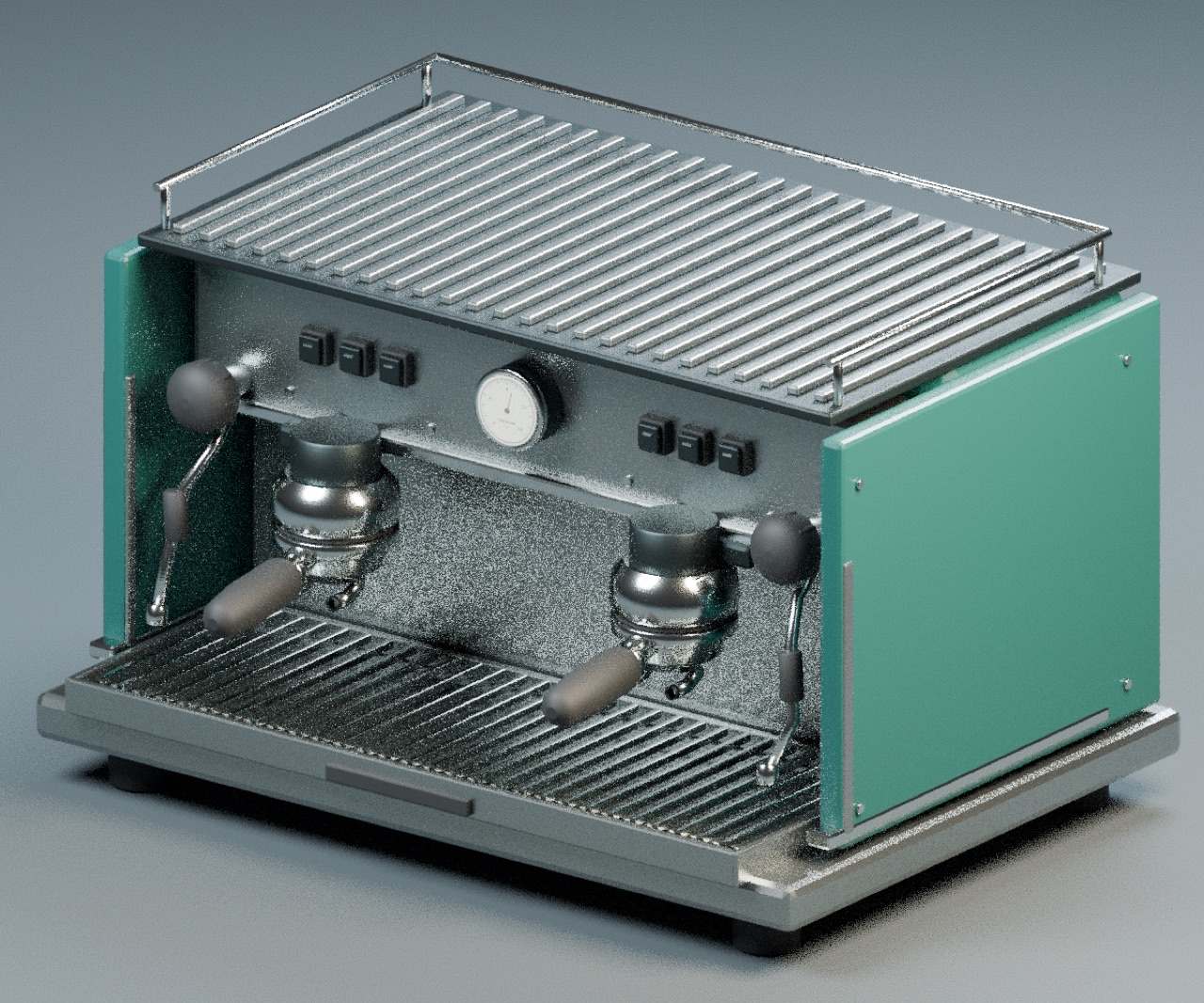 Twin-group espresso machine full model preview