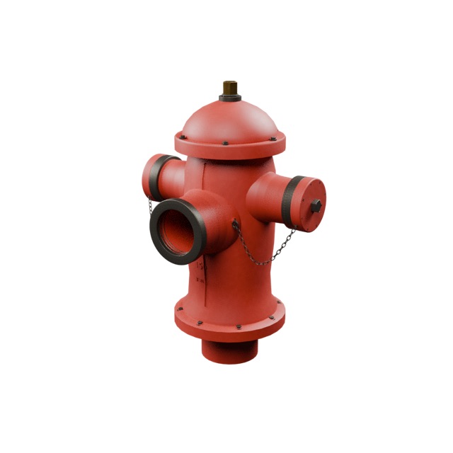 Render del modelo 3D real: Boca de incendios de superficie