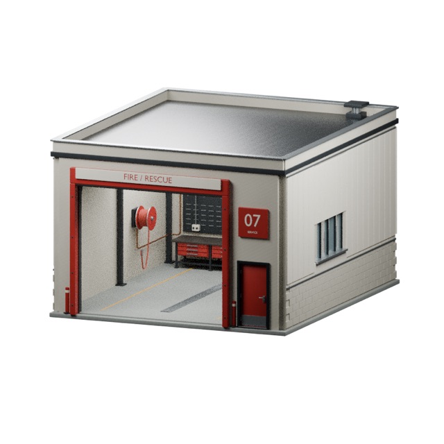 FIRE / RESCUE 07 Fire Station Service Bay actual 3D model render