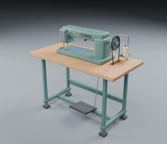 Industrial Sewing Machine actual 3D model render