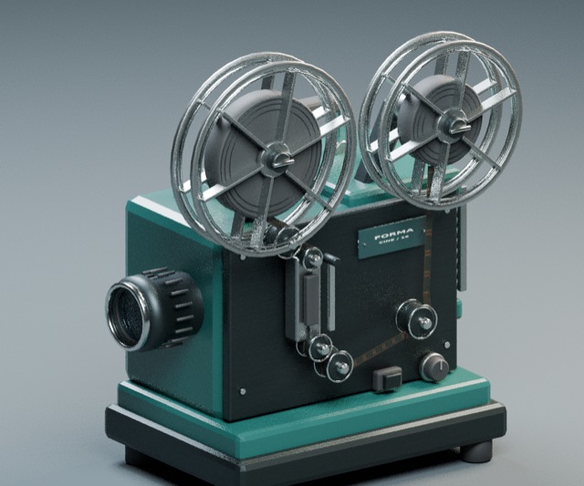 Portable film projector actual 3D model render