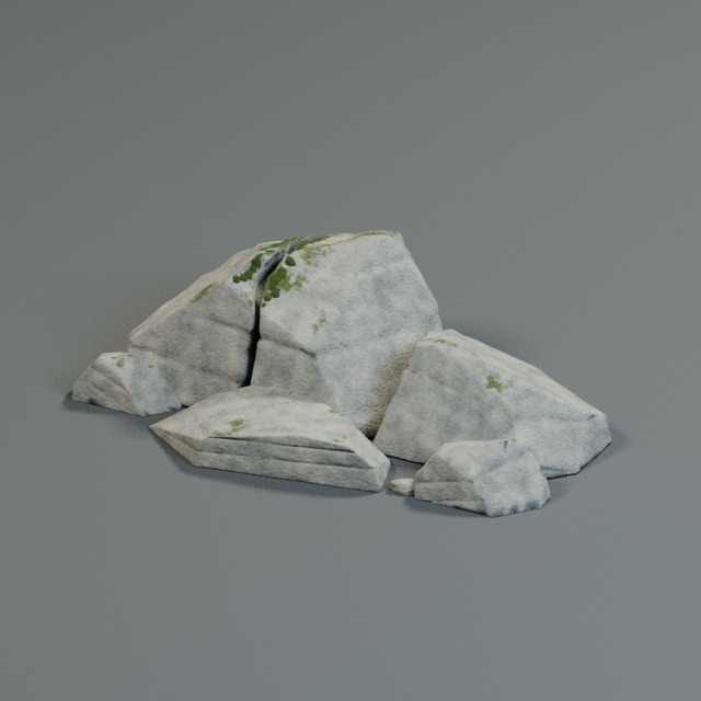 Moss Boulders actual 3D model render