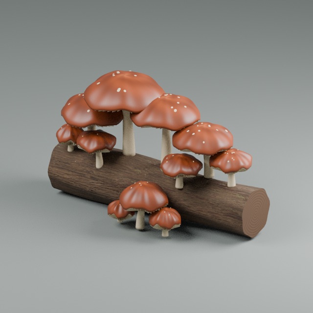 Mushroom Colony actual 3D model render