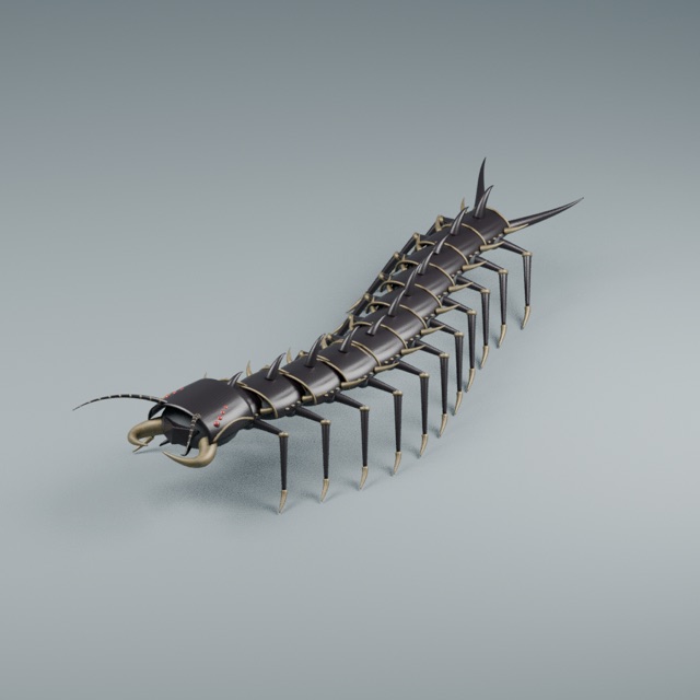 Obsidian Centipede actual 3D model render