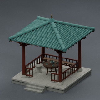 Pavillon de thé ouvert