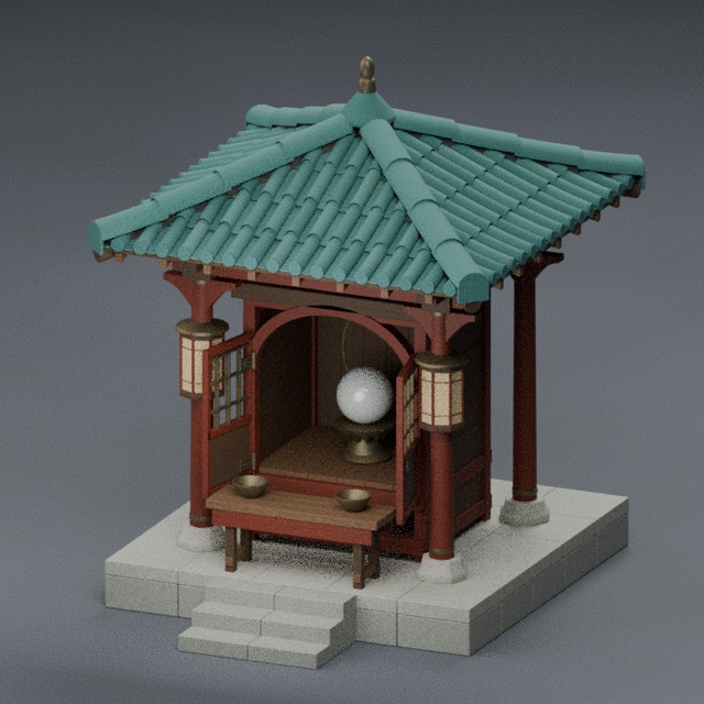 Pearl Shrine actual 3D model render