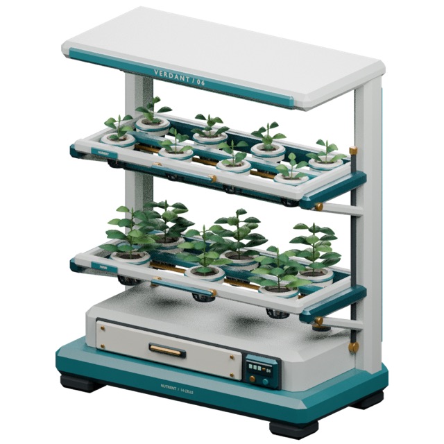VERDANT-06 Hydroponic Nursery Bay actual 3D model render