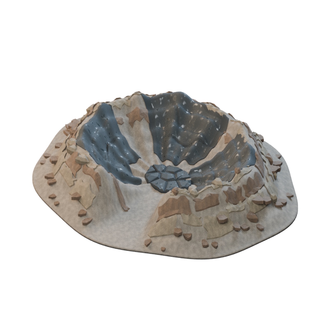 Impact Glass Crater full model preview