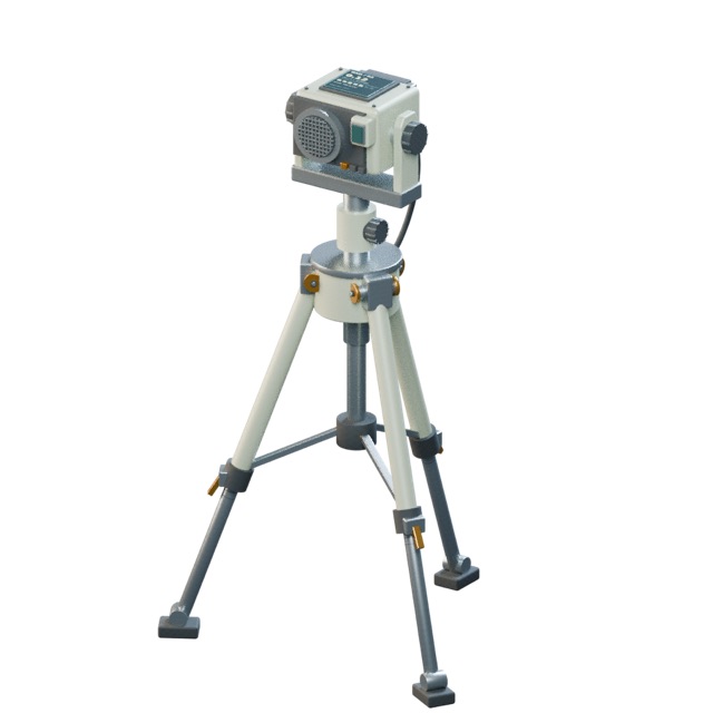 Render del modelo 3D real: Sensor de radiación con trípode