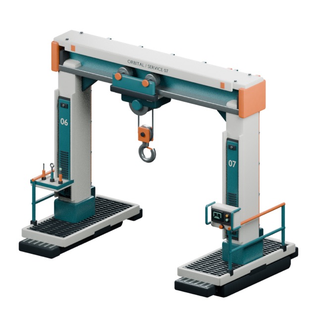 ORBITAL SERVICE 07 Rover Service Gantry actual 3D model render