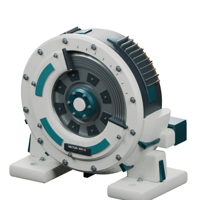 VECTOR / RW-12 Satellite Reaction Wheel actual 3D model render