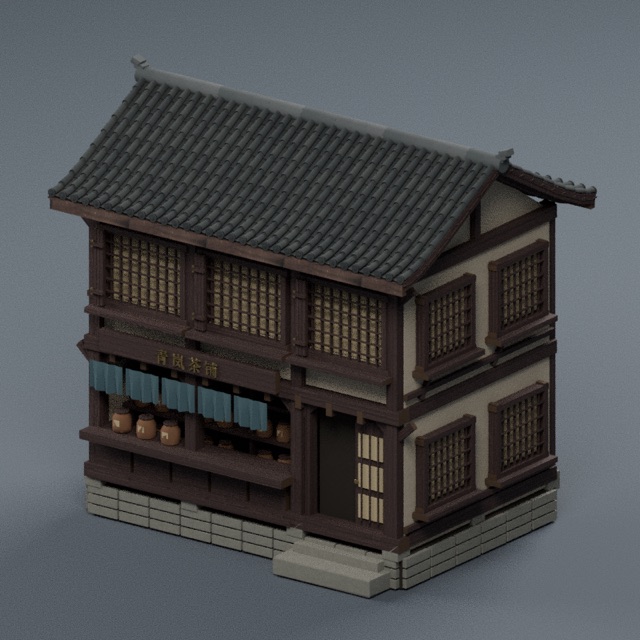 Tea House actual 3D model render
