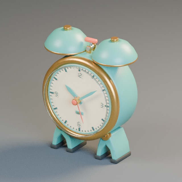 Bell-Foot Alarm Clock actual 3D model render