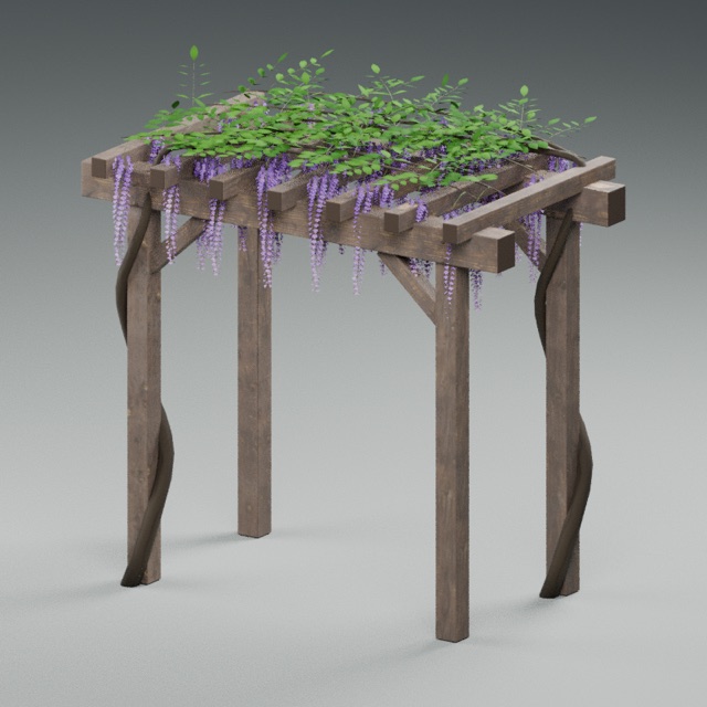 Wisteria Arbor actual 3D model render